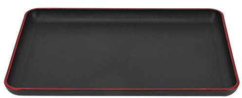 Tablett aus Kunststoff, rechteckig, verdickt, im japanischen Stil, Serviertablett für Mahlzeiten, elegant, robust und langlebig, für Restaurant, Hotel (schwarz) (39 x 28 cm)