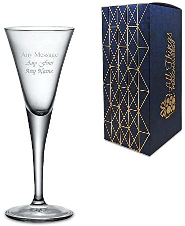 Personalised Engraved 55ml Fiore Stemmed Sherry Glass, Gift Boxed, Perfect for Any Occasion