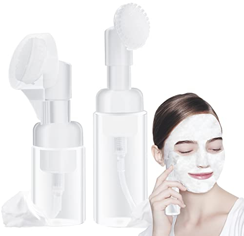 Pwsap 2 pièces Dispensateur à Pompe, Distributeurs de Savon moussant Flacon Pompe Vide moussant de (30ml+60ml), Flacon de Mousse avec tête de Massage en Silicone