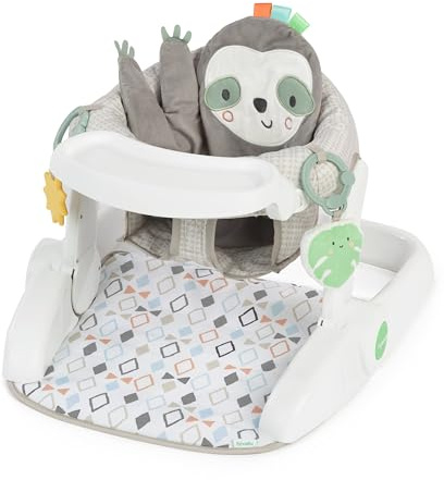 Ingenuity Prop Spot Sitzlernsitz Bodensitz für Baby, abnehmbares Tablett, 2 verknüpfbare Spielzeuge, Matte für die Bauchlage, Geschlechtsneutral, für Kinder im Alter von 4-12 Monaten - Loni