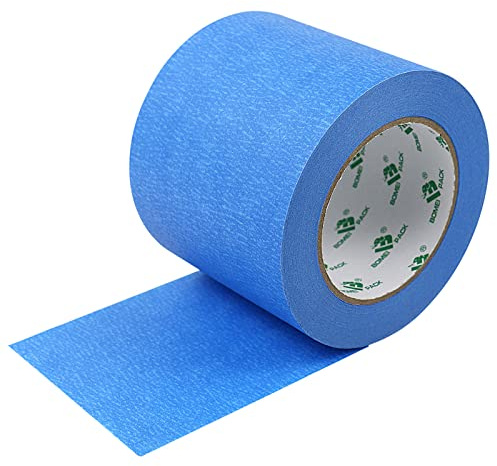 BOMEI PACK Blue Painter's Tape 100 mm x 50 m Premium Crepe Paper Masking Tape for Painting, Crafts and DIY - Professional Painter's Tape, UV-Resistant, Residue-Free and Easy to Remove