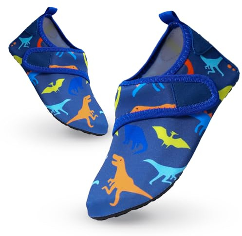 Escarpines Niño Niñas Zapatos de Agua Playa Antideslizante Secado Rápido Zapatillas de Piscina Descalzo, 1# Azul Oscuro, 30-31 EU