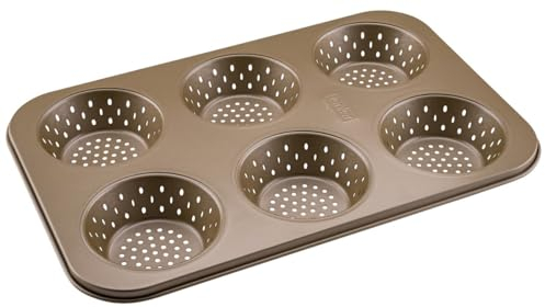 Zenker 6er Brötchenblech – Perfekte Backergebnisse dank Antihaftbeschichtung, für knusprige Brötchen, hitzebeständig bis 230°C, Gold