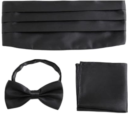 SUNMME Hochzeits-Herren-Kummerbund-Sets, Einstecktuch, Einstecktuch, Fliege, Smoking, formelle Schärpe, breite Gürtel