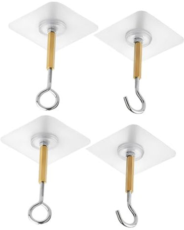 Cabilock 4 Stück Deckenhaken Deckenclips Pflanzen Lichter Taschen Haken Deckenhänger Schrankhaken Badezimmer-wandhaken Wandhaken, Robust Keine Spur Eisen Aufbewahrungshaken