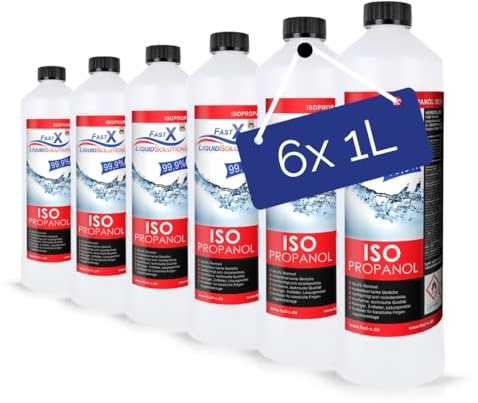 Isopropanol 2-Propanol Isopropylalkohol 99,9% Reiniger – 6x1 Liter Bundle | Hochprozentiger IPA Reinigungsalkohol für Haushalt & Elektronik | Made in Germany (6x1 Liter)