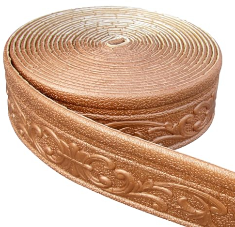 Jodimitty Bordüre Selbstklebend Kupfer 10m x 8cm x 4mm Wasserdicht Wandbordüre TapetenBordüre Anti-Kollisions Fliesen Bordüre Roll Border Trims für Ecken Linien Decken Dekoration