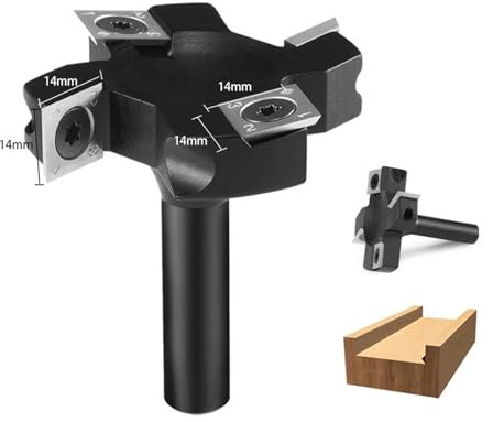 Broca for cepilladora de Madera de 2 Flautas, diámetro de Corte Grande de 63,5 mm, vástago de 12 mm y 12,7 mm, Estilo de Inserto de carburo, Superficie de carburo(S12mmxD63.5mm)