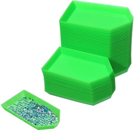 JDCMEI 50 Stück Diamond Painting Tray, Diamant Malerei Kunststoffschale, Perlensortiertabletts, Diamond Sortiertabletts für Kunstmalereiperlen DIY Malerei Strass-Zubehör