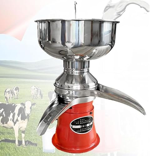 Fresh Milk Cream Centrifugal Separator Milk Cream Centrifugal Separator, Electric Milk Skimmer 50L/H Stainless Steel Milkshake Butter Separator for Sheep Goat Cow Milk, Milk Skimmer with 8L