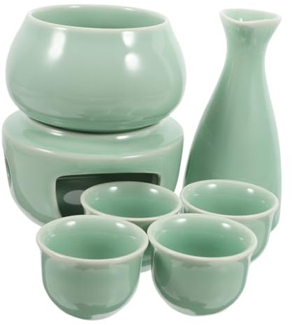 SOLUSTRE Keramische Saki-tassen Japanisches Sake Tokkuri-Flasche Und Wärmer Sake-tassen Aus Keramik Traditionelles Anrichten Sake