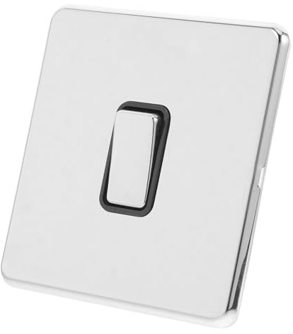 DOITOOL Interrupteur à Bascule Plaque D'interrupteur Sans Vis Unipolaire Simple Moderne Décorateur Silver Acier Inoxydable