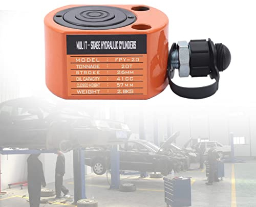 Hydraulischer Flaschen-Wagenheber 20T Hydraulikzylinder Jack Mini Hydraulic Ram Multi-Acting Low Profile Hebezylinder,für Kleine Oder Große Fahrzeuge, Schwerlast Auto LKW Reise Anhänger Reparatur