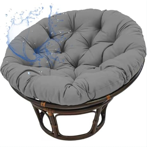 Aocase Egg Chair Cushion Replacement Waterproof Sun-Resistant Hanging Basket Chair Papasan Cushion - Washable Round Patio Seat Pad for Swing Chairs Weather Resistant Comfortable,NO08,120×120cm