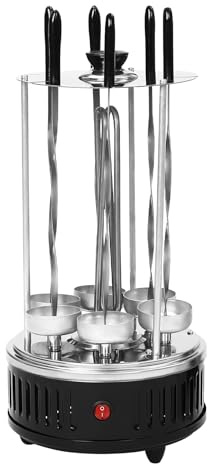 1000w Vertikaler Rotisserie-Grill Edelstahl Dönergrill Für Zuhause Dönerspieß 400-500℃ Vertikaler Elektrogrill Mit 6 ölauffangwannen Ideal Für Spieße Schawarma Rotisserie Picknicks Oder