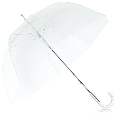 RusuiQinsan Clear Umbrellas for Rain Lightweight Windproof Large Clear Umbrella,Open Stick Umbrellas Fiberglass Frame Firm Durable Weddings,Graduation,Prom,Outdoor Events for Men and Women.(1pc)