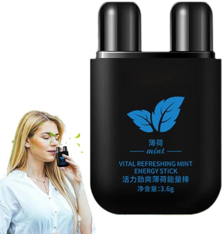 Inhalador nasal para adultos, inhalador nasal energizante - Tubo de doble orificio para una inhalación refrescante,Inhalador energético con sensación refrescante para trabajar horas extras y con