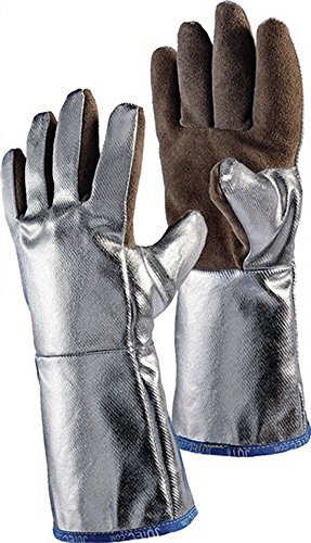 Jutec Hitzehandschuhe L.38cm Sebatan/Preox-Aramid-Alu 5Finger Kat.III max.1000 Grad C