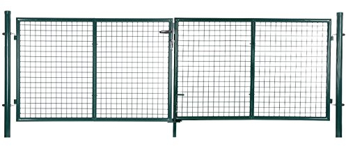 SONGMICS Cancello da Giardino, Cancelletto da Giardino, Cancello per Recinzione, con Serratura e 3 Chiavi, 310 x 100 cm (L x H), Verde GGD300G