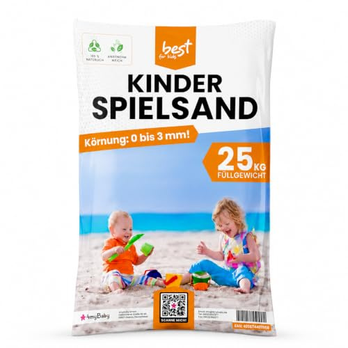 4myBaby GmbH Best for Garden 25 kg lessand kvartssand för sandlåda dekorativ sand -testad toppkvalitet (75 kg)