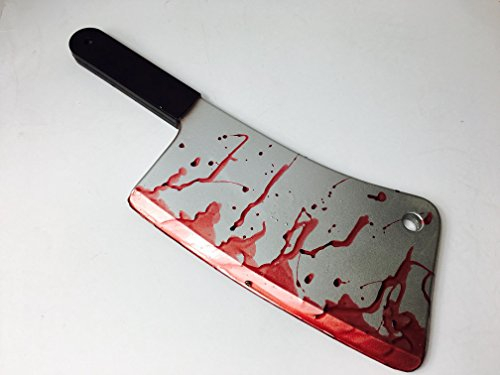 Rubber Johnnies Bloody Meat Cleaver, Butcher's Knife, Full Size, Foam Prop