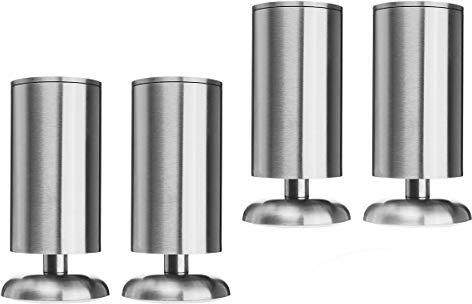 La Vane 20cm Edelstahl Möbelfüße 4er Set Metall Tischbeine Moderne Konisch | Rostfrei & Langlebig, 220 kg Belastbarkeit, mit Schrauben & Gummipads bodenschonend für Schrank, Sofa, Regal, DIY-Möbel