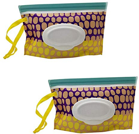 2 Feuchttücher-Spender, Reisebehälter für Feuchttücher, Feuchttücher-Tasche für Babys, Wiederauffüllbarer Spender für Babytücher, Nachfüllbar Wet Wipe Pouch Bag Tasche