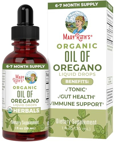 MaryRuth Organics, Oil of Oregano Drops, Gocce di Olio di Origano Vegano, 30 ml, Testato in Laboratorio, Vegetariano, Senza Glutine, Senza Soia, Senza OGM