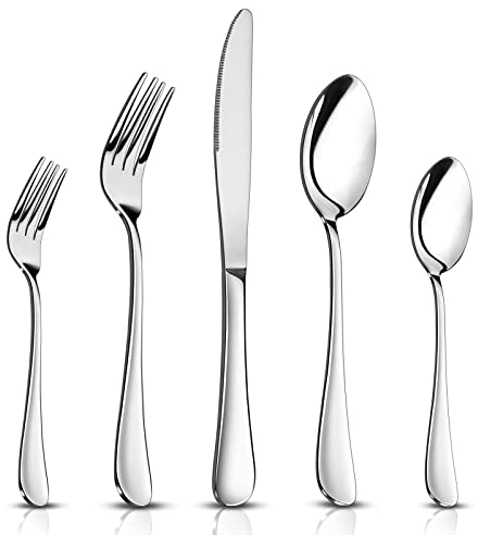 Besteck Set, Joyfair 30-teiliges Besteckset für 6 Personen mit Gabel Messer Löffel, Edelstahl Essbesteck Tafelbesteck für Familie/Party/Restaurant, Poliert & Spülmaschinenfest - (Klassisches Design)