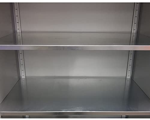 Schrank & Stuhl zusätzlicher Fachboden | Einlegeboden für Flügeltürenschrank | Stahlschrank 120x60 cm (BxT) inklusive je 4 Fachbodenträger (verzinkt)