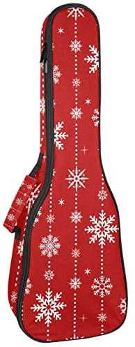 Konzert-Ukulelen-Rucksack, strapazierfähige Ukulele-Tasche mit Stauraum, Sopran-Konzert-, Tenor-Ukulele, 10 mm, gepolsterte Tasche, Schneeflocken-Papierschnitt