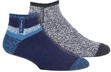 HEAT HOLDERS - 2 Pack Mens Bed Socks | Warm Thermal Winter Socks for Sleeping (6-11, Aubin)