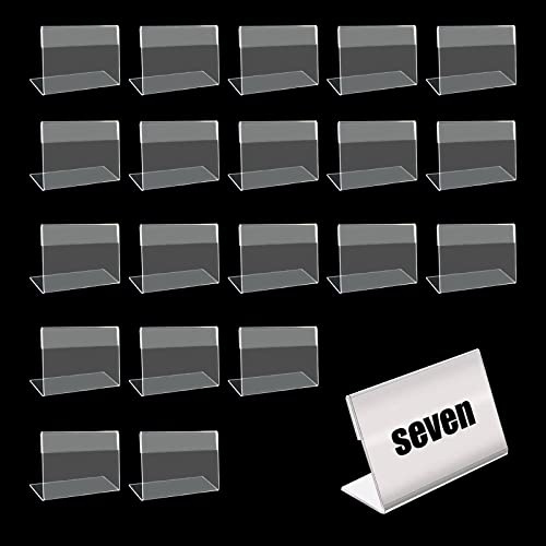 Porta Etichette Trasparente, Porta Etichette in Acrilico Porta Etichetta Prezzo, 20 pezzi Mini Porta Cartellini Display, Porta Cartellino Pprezzo Trasparente (6 * 4 cm)