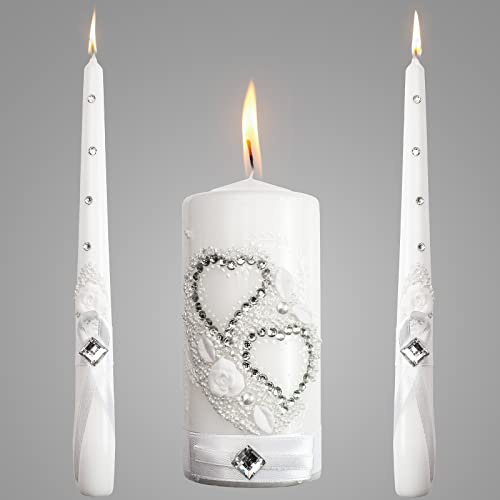 Wedding Candles for Ceremony - 6 Pillar 10 Taper Love Ceremony Candles Wedding - Faith Hope Love Candle Mesas Decorativas para Fiesta Set de velas decorativas