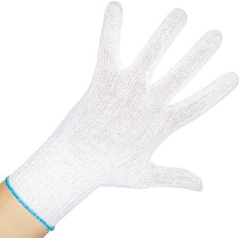 ThumbUP-Supersoft-Pack von 6 Paaren Baumwollhandschuhe 100%,für Rechts- und Linkshänder, ohne Nähte, elastischer Handgelenk, waschbar, Weiß, Größe M