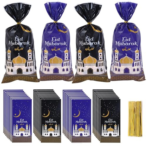 Ramadan påsar, 100 stycken ramadanpåsar för fyllning, Eid Mubarak-påsar, ramadan-presentpåsar, ramadan, dekoration, Eid Mubarak-dekoration, ramadan, Mubarak, godispåsar, påsar för Eid festival, fest,
