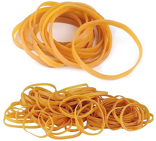 Elastic Bands Heavy Duty 100Pcs Thick rubber bands100x5mm Natural Strong Money Elastic Bands Wide Rubber Band Stationary Stretchable Bands for Home School Office Workshop Accessories,Yellow