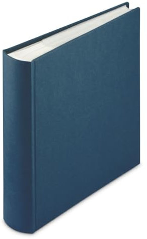 Hama Album photo à pochette 'Wrinkled' 24x17cm (Album mémo, 200 photos 10x15cm, 100 pages blanches, Couverture Kraft Lavable, Album Scrapbooking DIY Livre photo à Personnaliser) Bleu