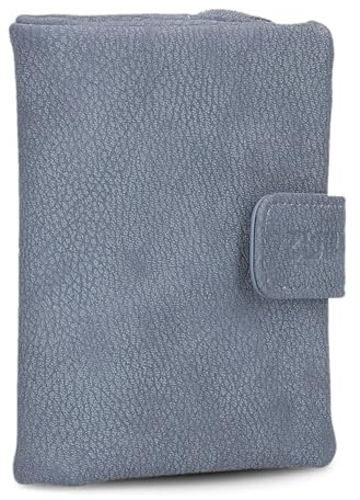 Zwei Damen Geldbörse MW5 weiches Kunstleder (13x10x3cm) Brieftasche aus hochwertigem Kunstleder mit Druckknopf & Reißverschluss, Geldbörse mit Münzfach, 6 Kartenfächern, 1 Scheinfach (Nubuk-Sky)