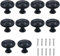 Dokeno Pomos para Armario, 10 Piezas Tirador de Mueble Redondo Negro, con Tornillos, Pomos de Cajón Tipo Hongo, Pomos y Tiradores Vintage, para Cocina, Baño, Dormitorio