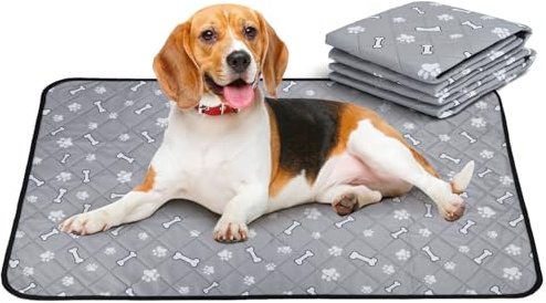 Nobleza Almohadillas de Entrenamiento Lavables para Perros, 2 Piezas Empapadores para Perros Reutilizables, Alfombrilla para Mascotas Superabsorbente, Antideslizante, para Perros y Gatos, 90 x 80 cm