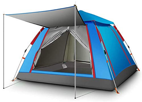 4 6 Mann Camping Zelt Automatisches Pop Up Wasserdicht Familienzelt Outdoor Tragbares Kuppelzelt Blau/Grün 4/6 Personen