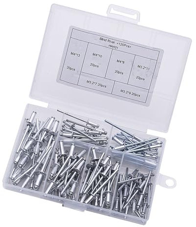 120-teiliges Aluminiumnieten Set Blindnieten Robuste Nieten Kfz Reparaturnieten Für Die Verbindung Und Reparatur Von Blechen