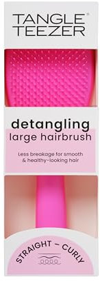 Tangle Teezer Grande Ultimate Detangler-Spazzola Grande Districante capelli spessi, ricci e lunghi-Bagnati e Asciutti-Setole doppie, anti-rottura, scioglinodi-Superficie Ampia, Rosa (Runway Pink)
