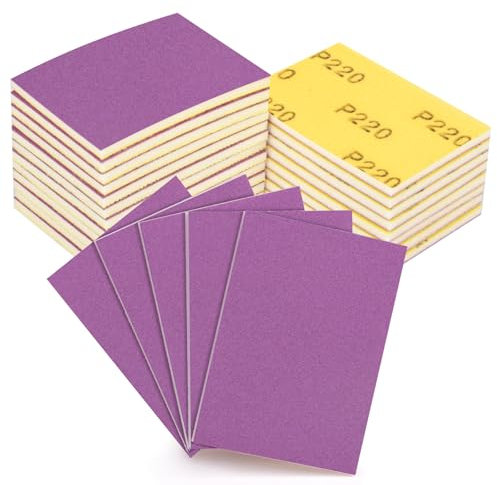20 Pcs Sanding Sponge Set, 220 Grit Sanding Pads Flexible Foam Hand Sanding Block