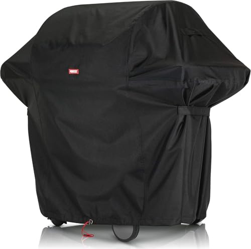 Grillabdeckung Wetterfest, Grill Abdeckhaube für Weber, Napoleon, Brinkmann, Char Broil Gasgrill, BBQ Cover Schwarz (175 x 65 x 115 cm)