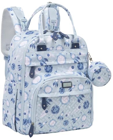 BabbleRoo Baby-Wickeltasche, Wickelrucksack, große Kapazität, wasserabweisend, 17 Taschen, Wickelunterlage, abnehmbarer Schnulleretui, Kinderwagengurte, Reisetasche Unisex, 26L