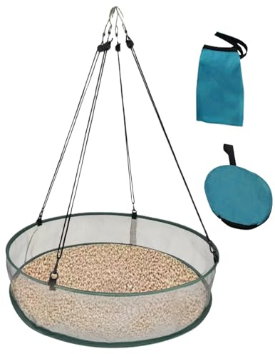 Plateau à d'oiseaux - Bol d'embrayage pour Oiseaux, mangeoires à Oiseaux - Bol de semences Tombant - Support de Poubelle d'extérieur - Très résistant - Gain d'espace pour Le Balcon avec la