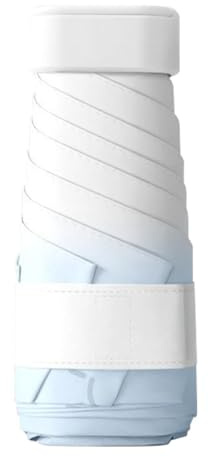 Mini ombrello tascabile compatto, ultra leggero, pieghevole, ad asciugatura rapida, ombrello da viaggio per spiaggia e passeggiate, Blu