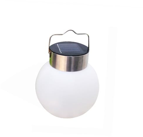 AKOOSY Lámpara Solar Colgante Esfera LED con Luz para Jardín y Exteriores Recargable por Panel Solar Resistente Acero Inoxidable para Patios y Campamentos